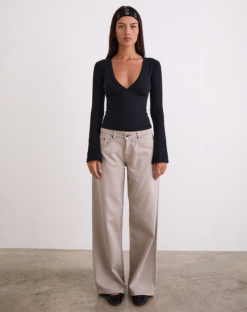 Imagen de Low Rise Roomy Jeans en Pebble