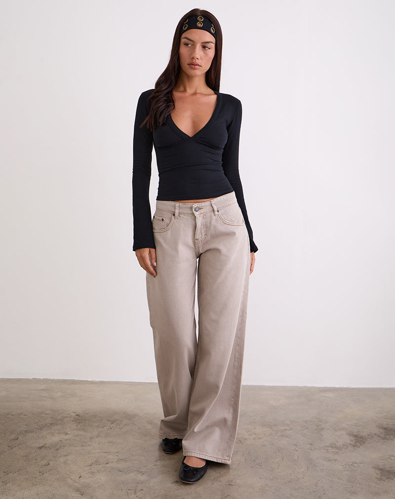 Imagen de Low Rise Roomy Jeans en Pebble