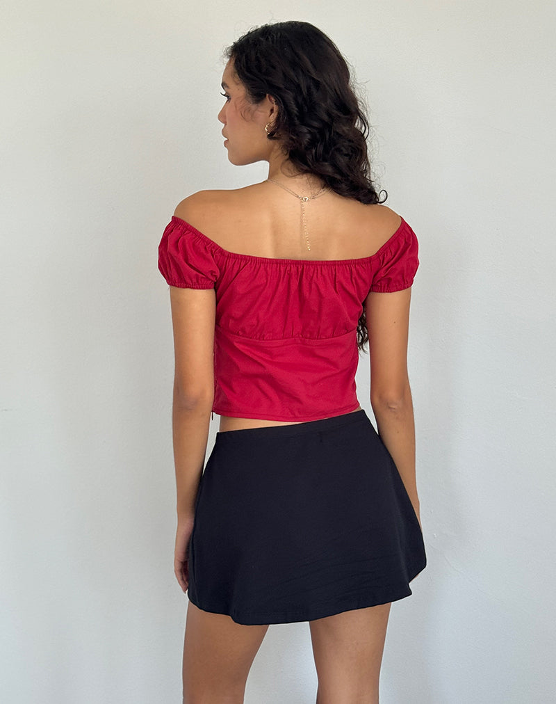Imagen de Endah Bardot Top en popelina Adrenaline Rojo