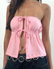 Imagen de Ender Tie Bandeau Top en rayón Ballet Pink