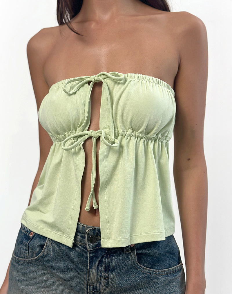 Imagen de Ender Tie Bandeau Top de rayón Pistacho
