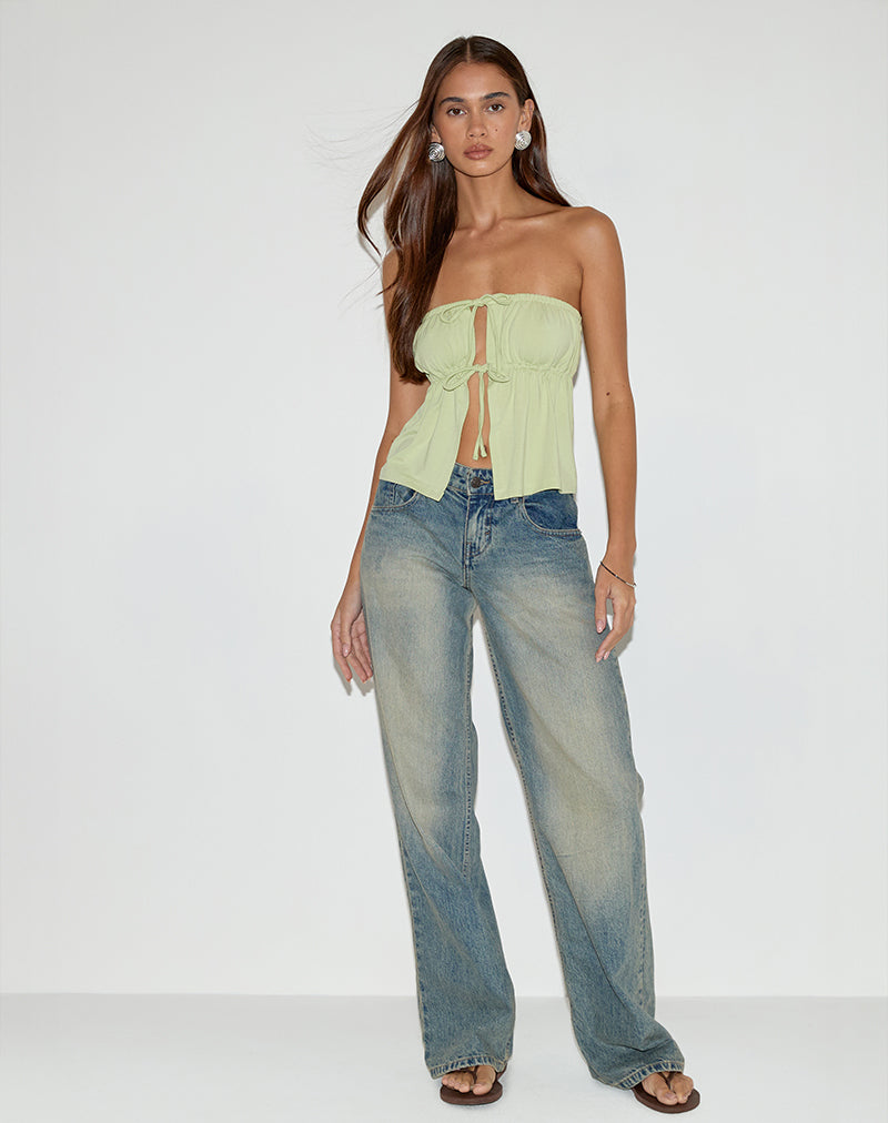 Imagen de Ender Tie Bandeau Top de rayón Pistacho