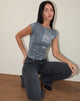 Imagen de Erika Top con espalda baja en lentejuelas Charcoal