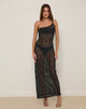 Imagen de Erminia Maxi Dress in Open Knit Negro
