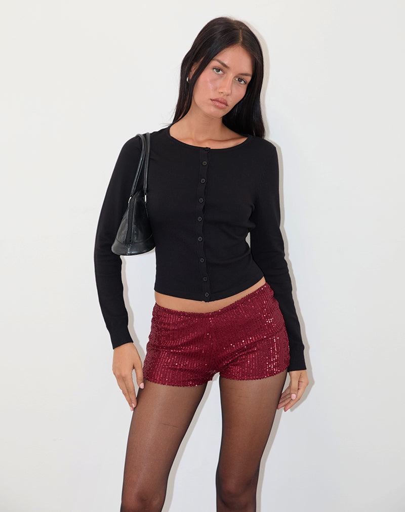 Imagen de Erna Shorts in Drape Mini Sequin Maroon