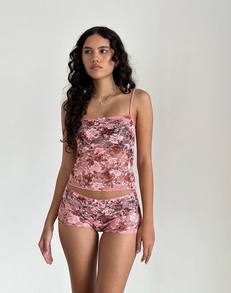 Imagen de Erna Shorts en encaje rosa Floral Bloom