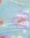 Flor de lentejuelas azul