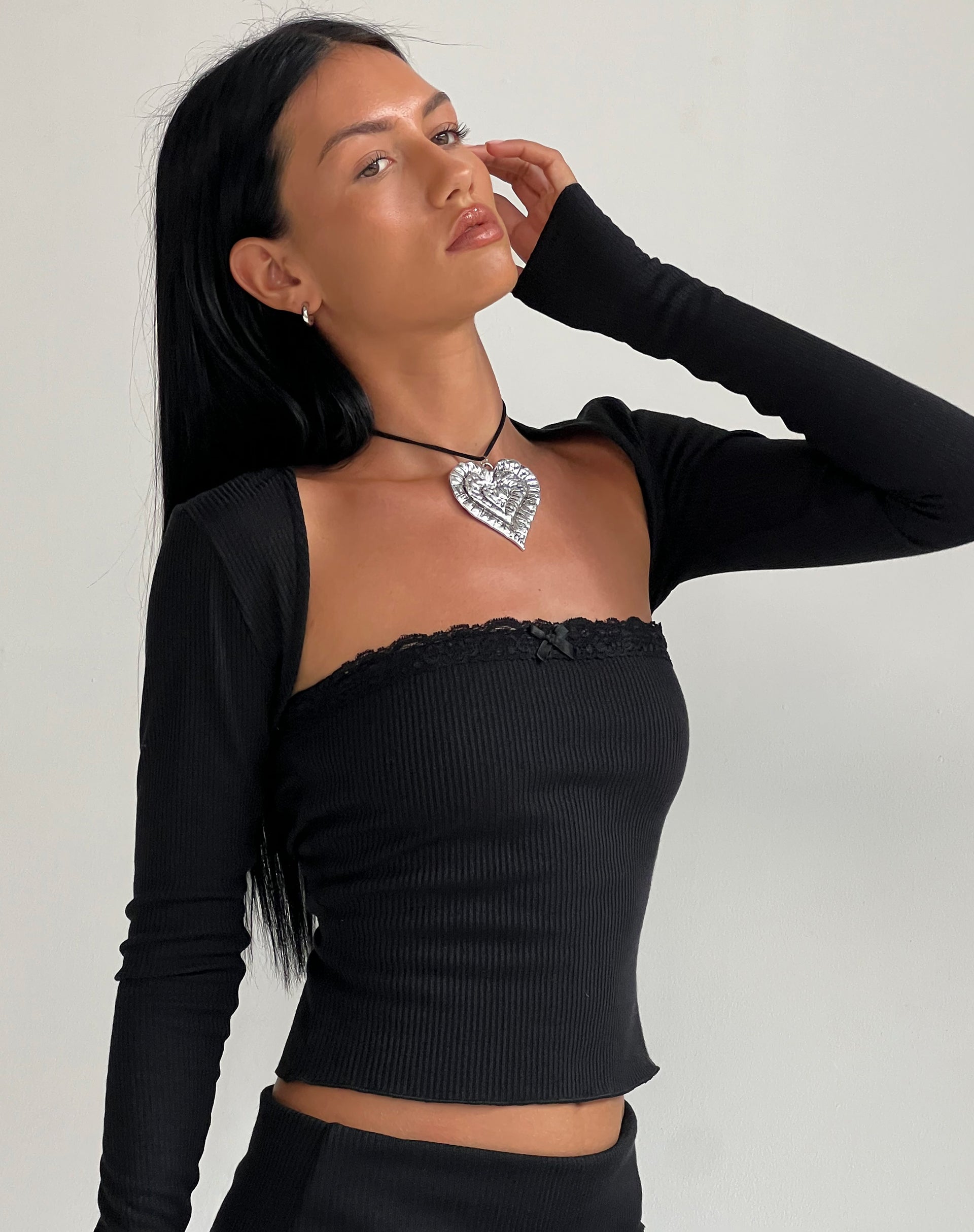 Imagen de Ernie Bandeau Rib Top Negro