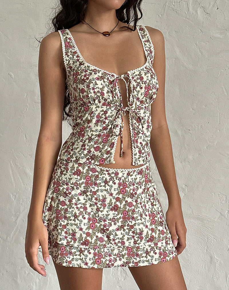Luiso Minifalda en Vintage Bloom Marfil