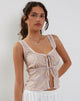imagen de Esau Tie Front Top in 70s Prairie Girl Floral
