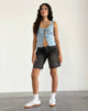 Imagen de Esau Tie Front Top in Private Slub Nantucket Blue