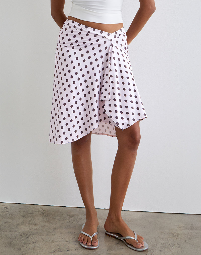 Esmeray Falda Midi de Lunares Retro