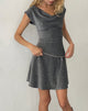 Imagen del minivestido Estrella con cuello redondo en negro Shimmer