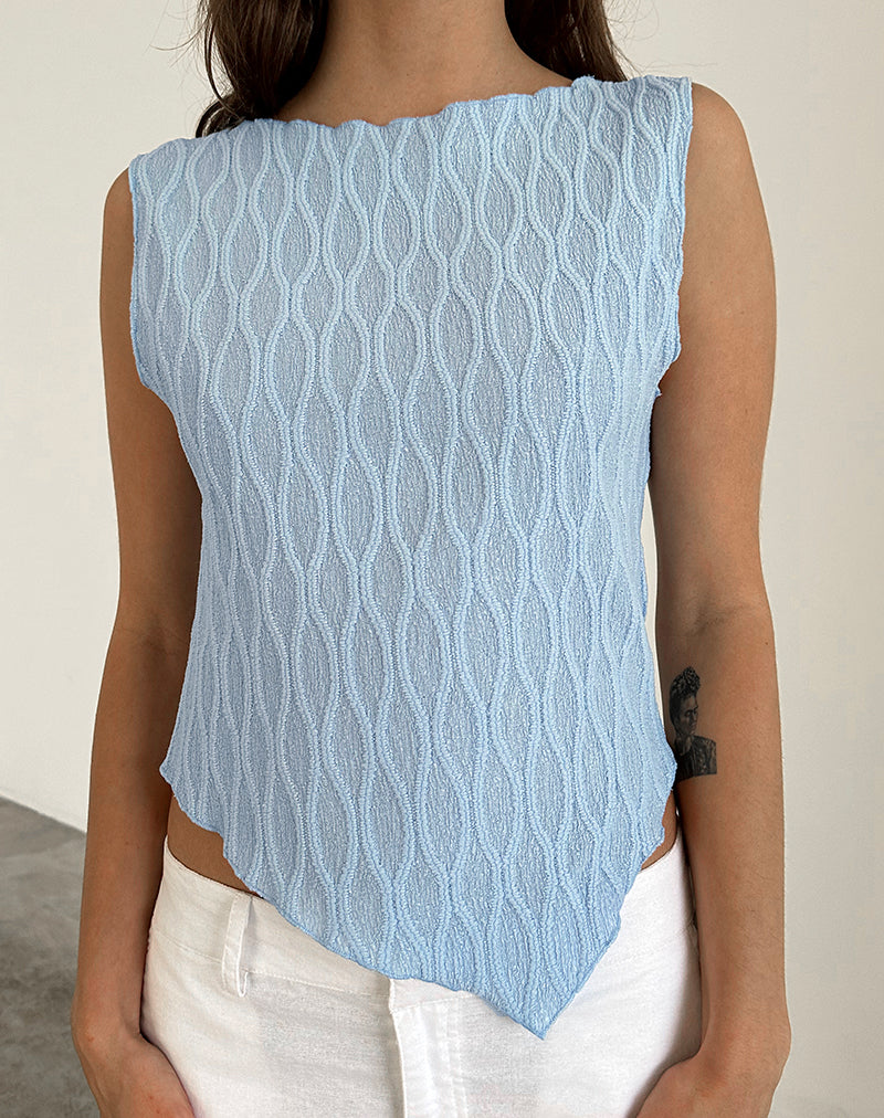 Imagen de Etta Vest Top Azul arrugado
