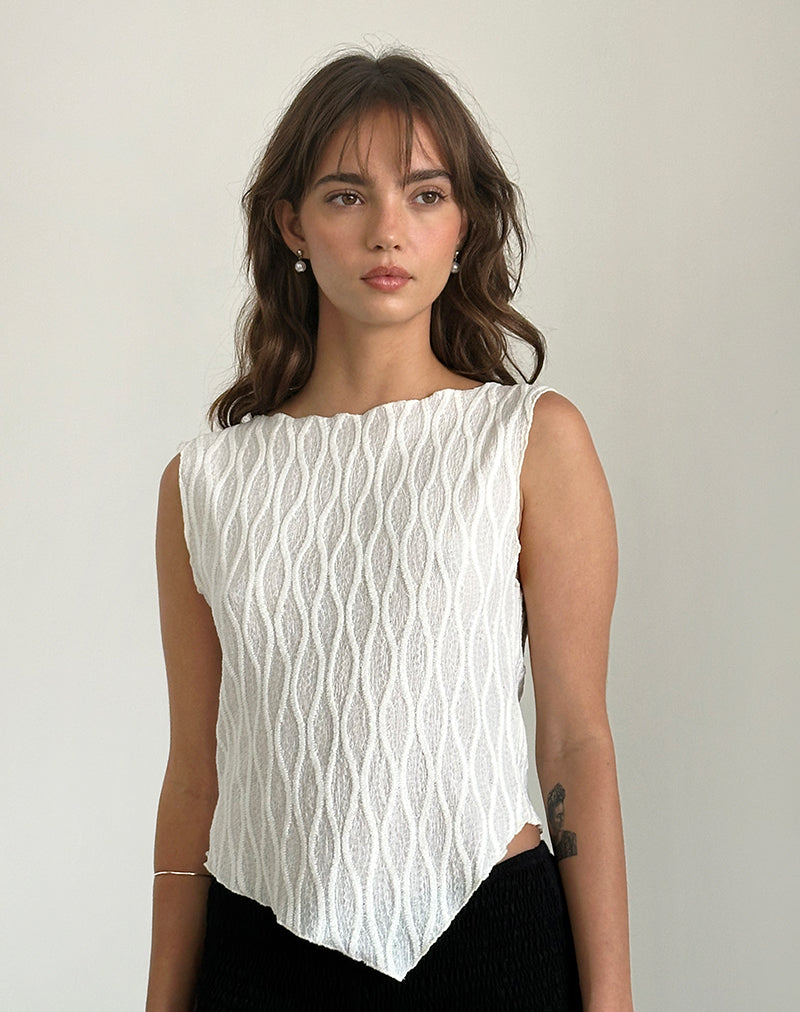Imagen de Etta Vest Top en Crinkle Ivory