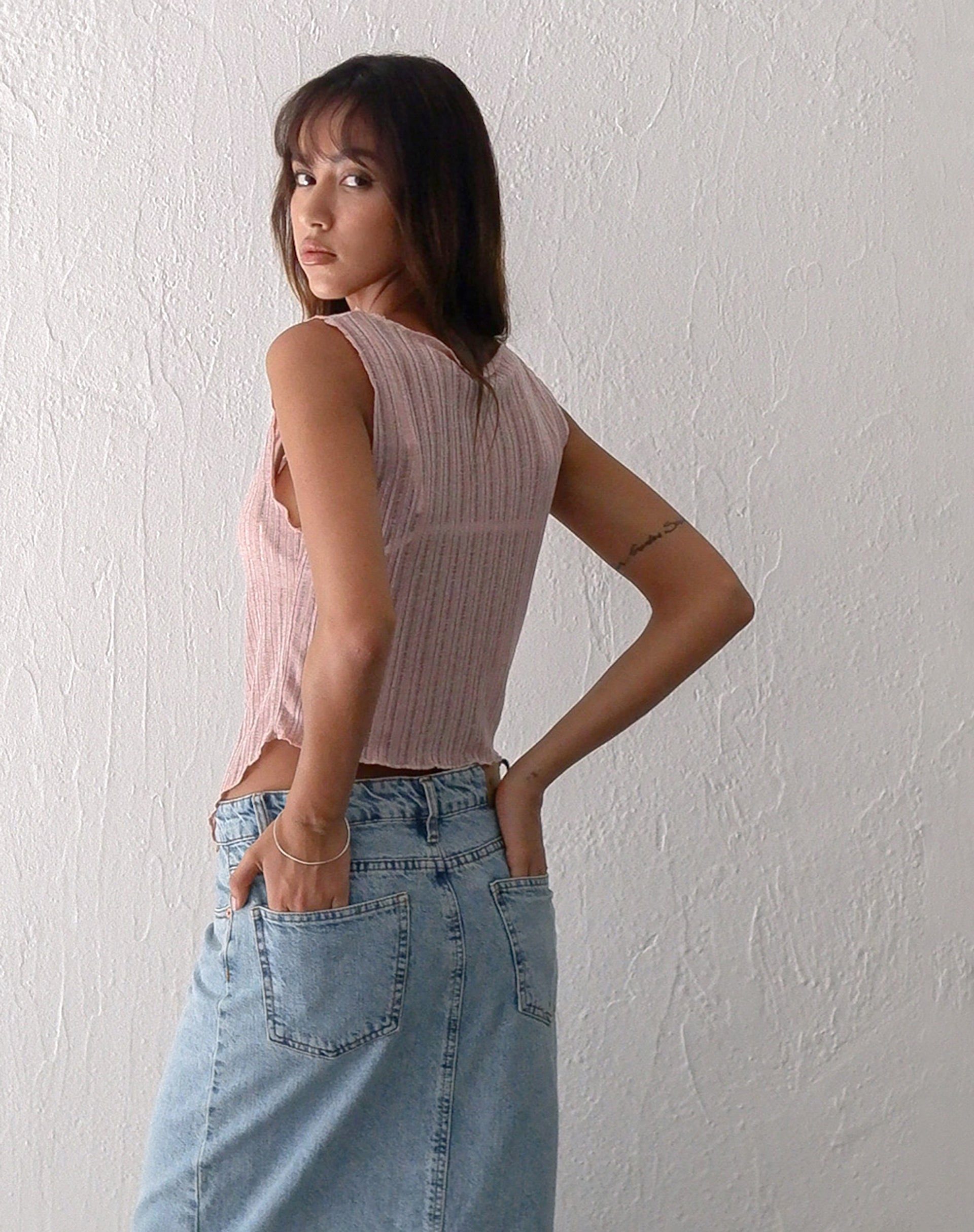 imagen de Etta Knitted Vest Top In Pink