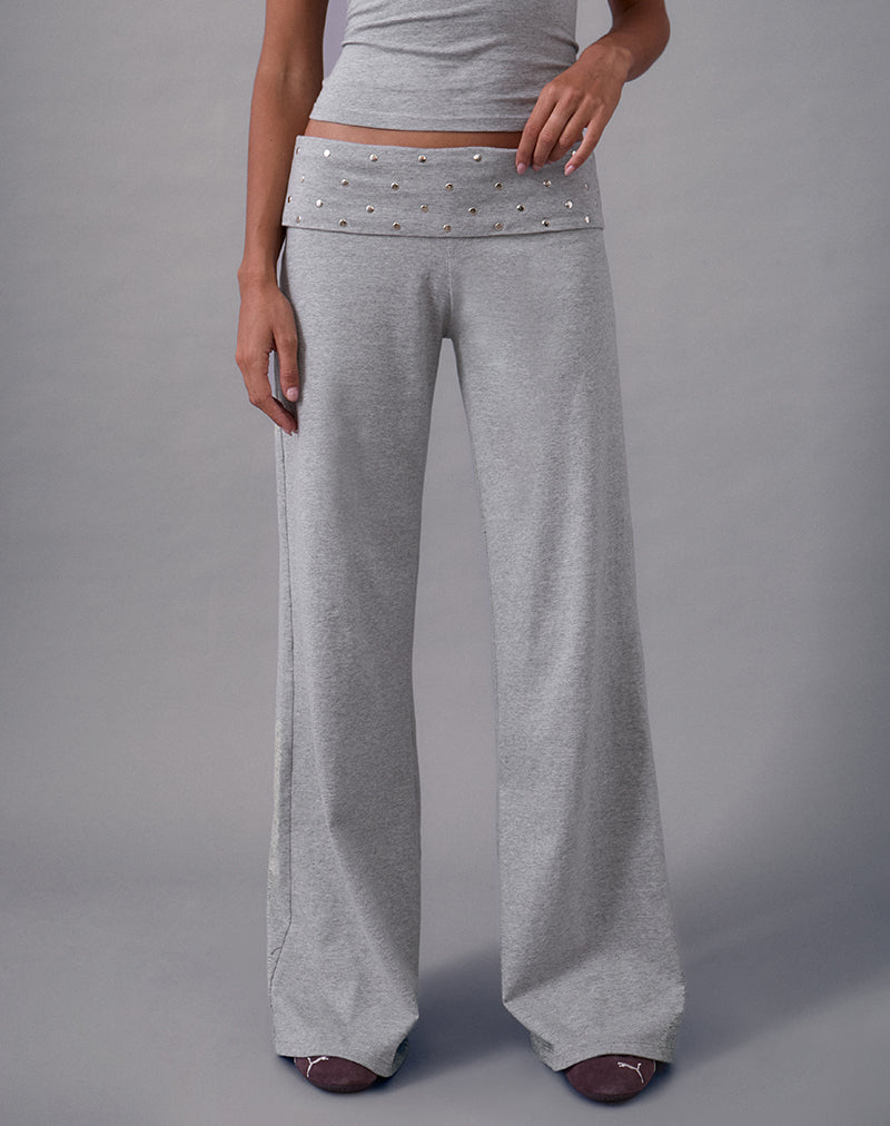 Imagen de Nevivi Foldover Trouser in Studded Grey Marl