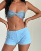 Image of Pantalones cortos Eunia de rizo Hibiscus Azul claro