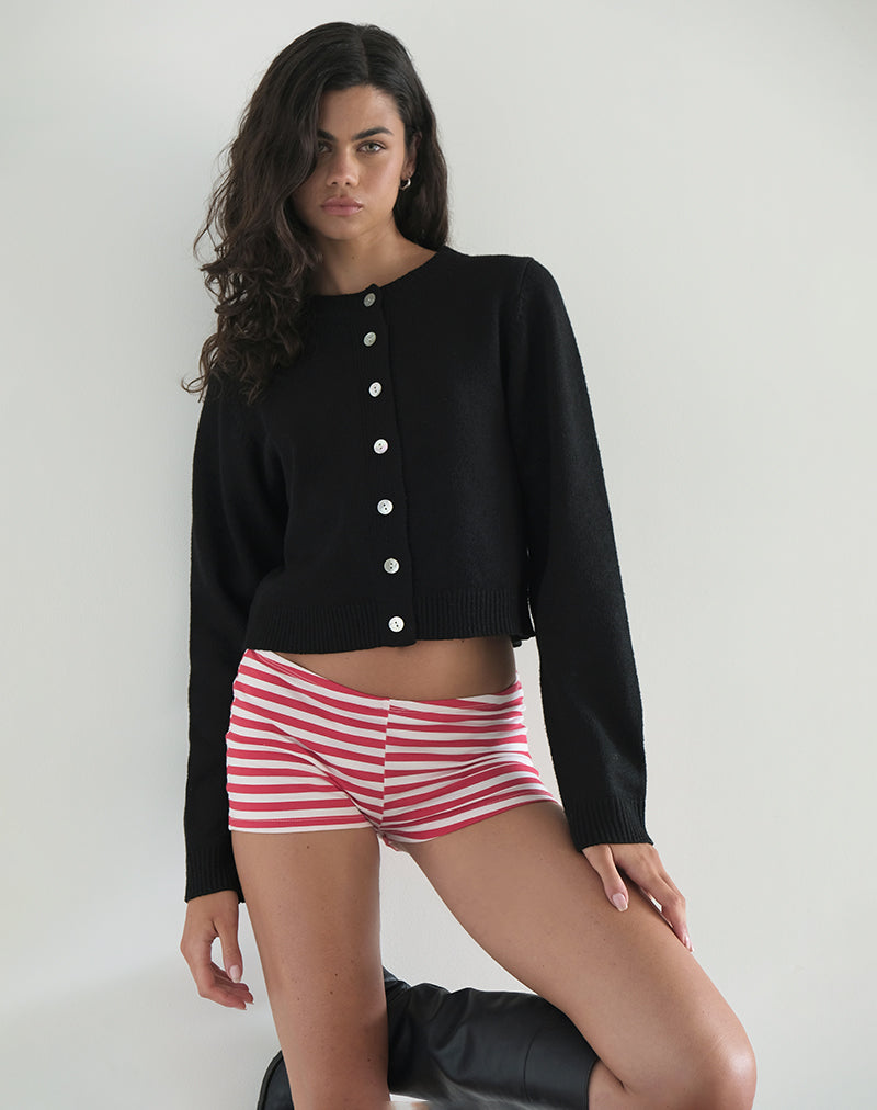 imagen de Pantalones cortos Eunia a rayas rojas y blancas