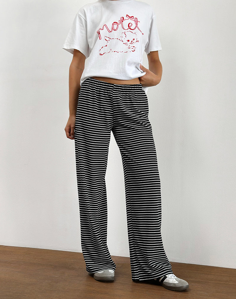 Pantalón Eunice a rayas blancas y negras