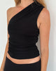 Imagen de Evelina One Shoulder Top in Black Mesh