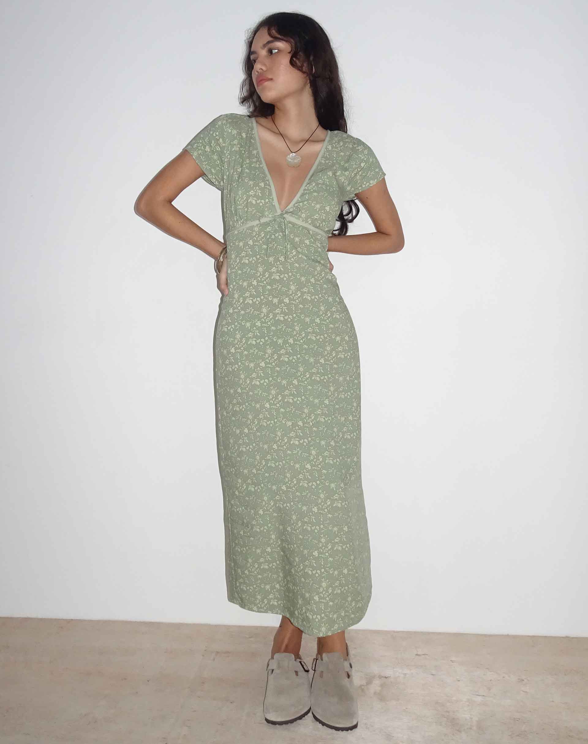 Imagen de Eviaso Vestido Midi en Ditsy Mix Floral Verde