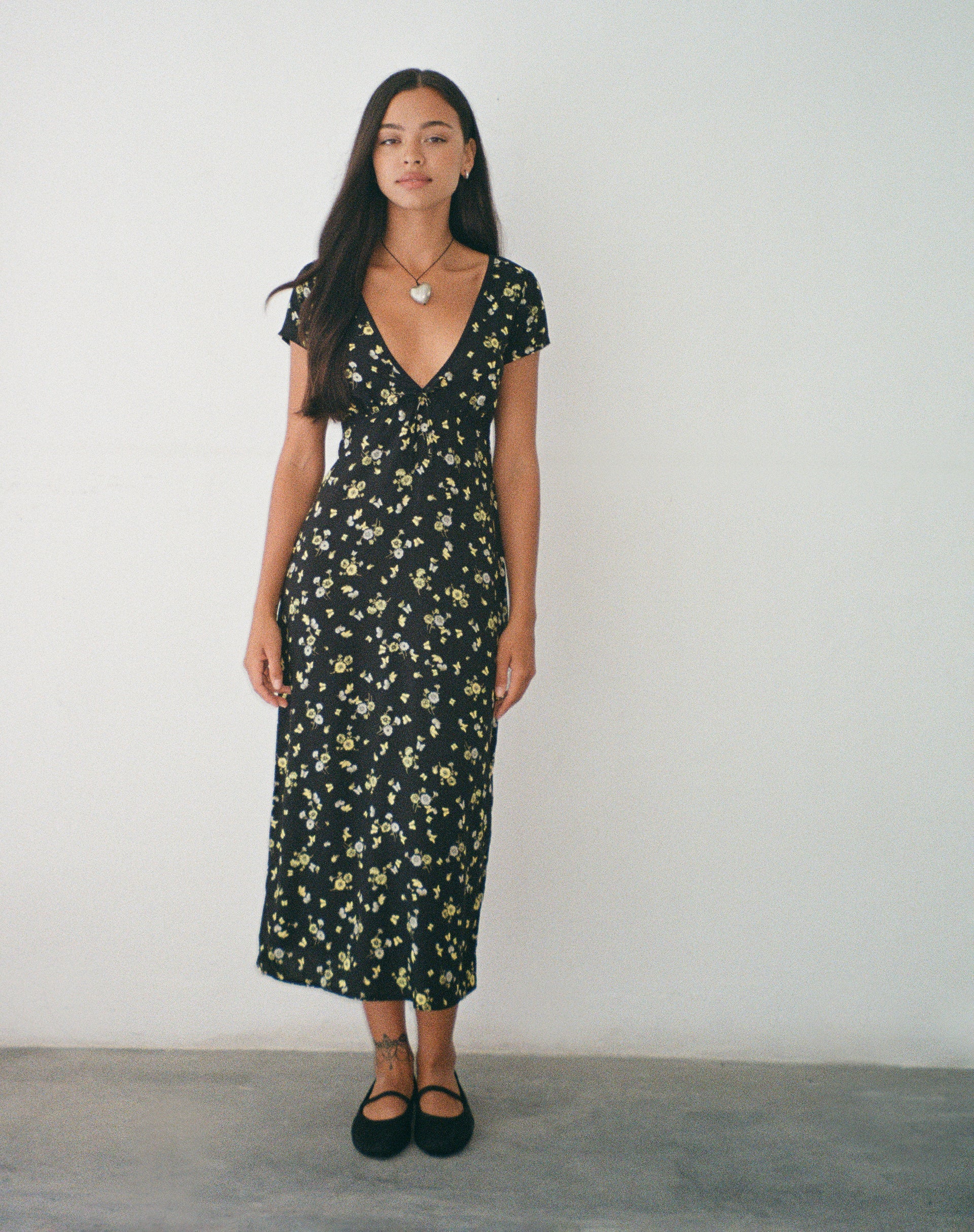 imagen de Eviaso Midi Dress in Lemon and Lime Black