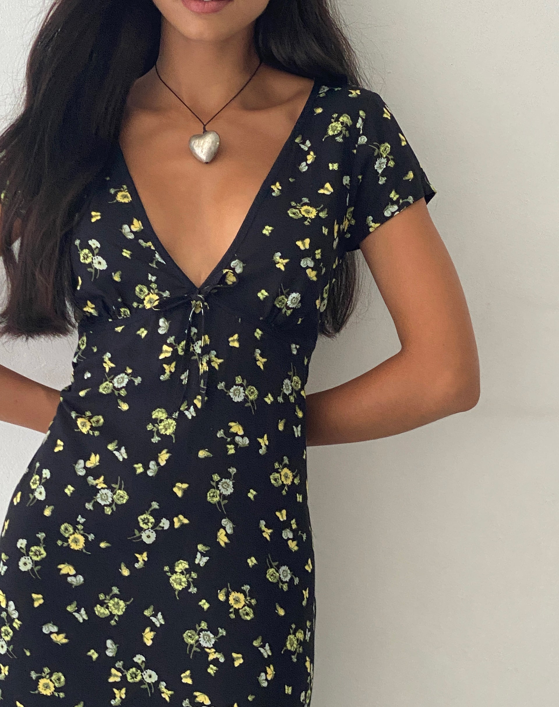 imagen de Eviaso Midi Dress in Lemon and Lime Black
