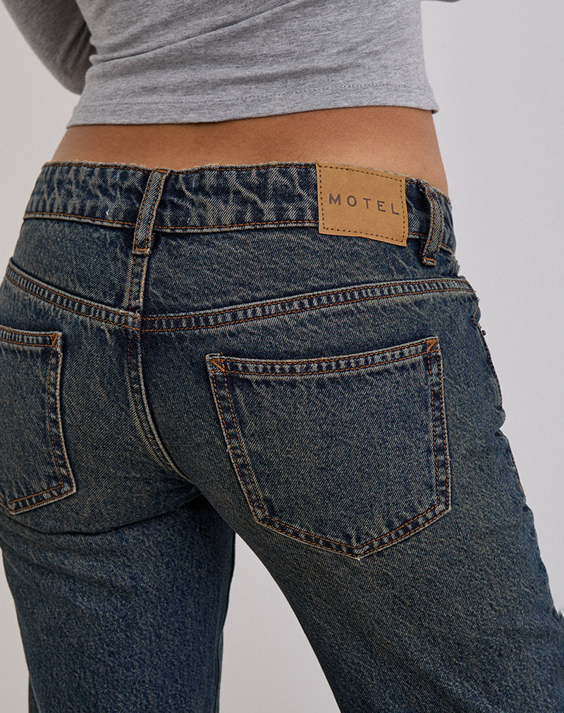 Imagen de Vaqueros Extra Low Rise Flare en Dirty Green