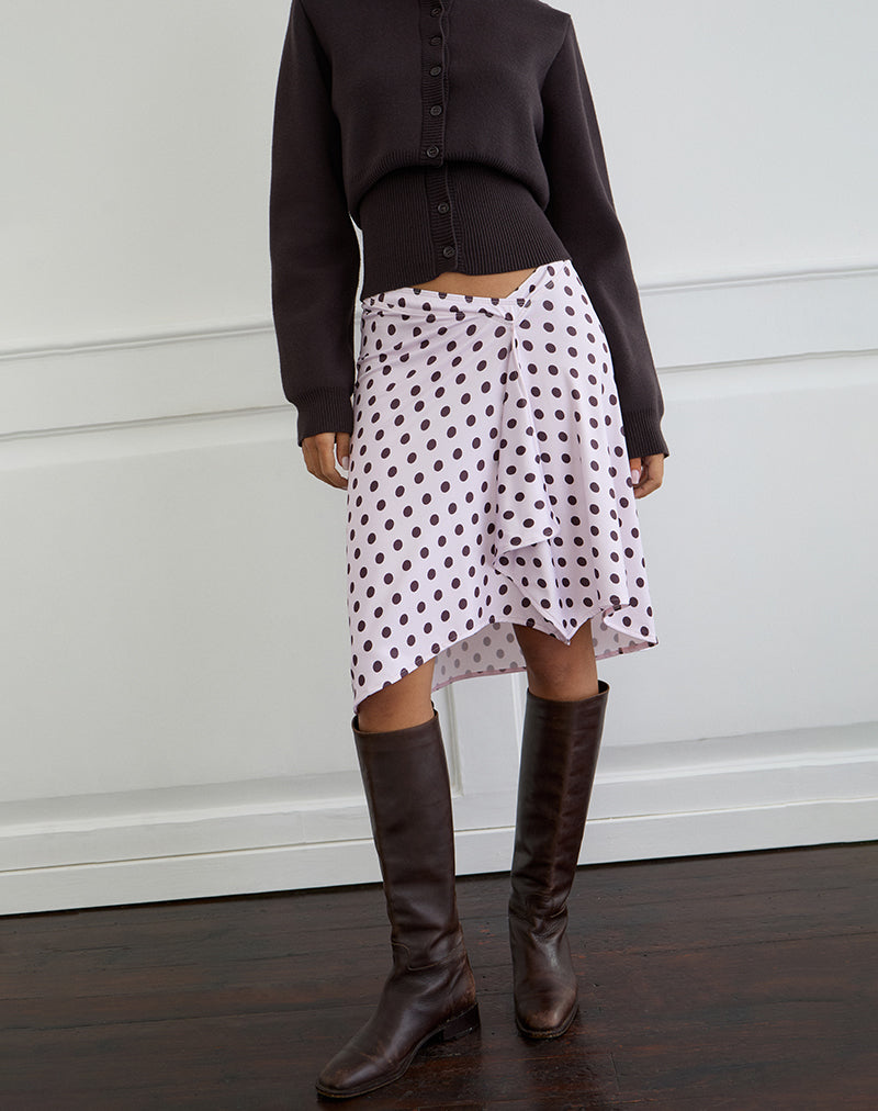 Esmeray Falda Midi de Lunares Retro