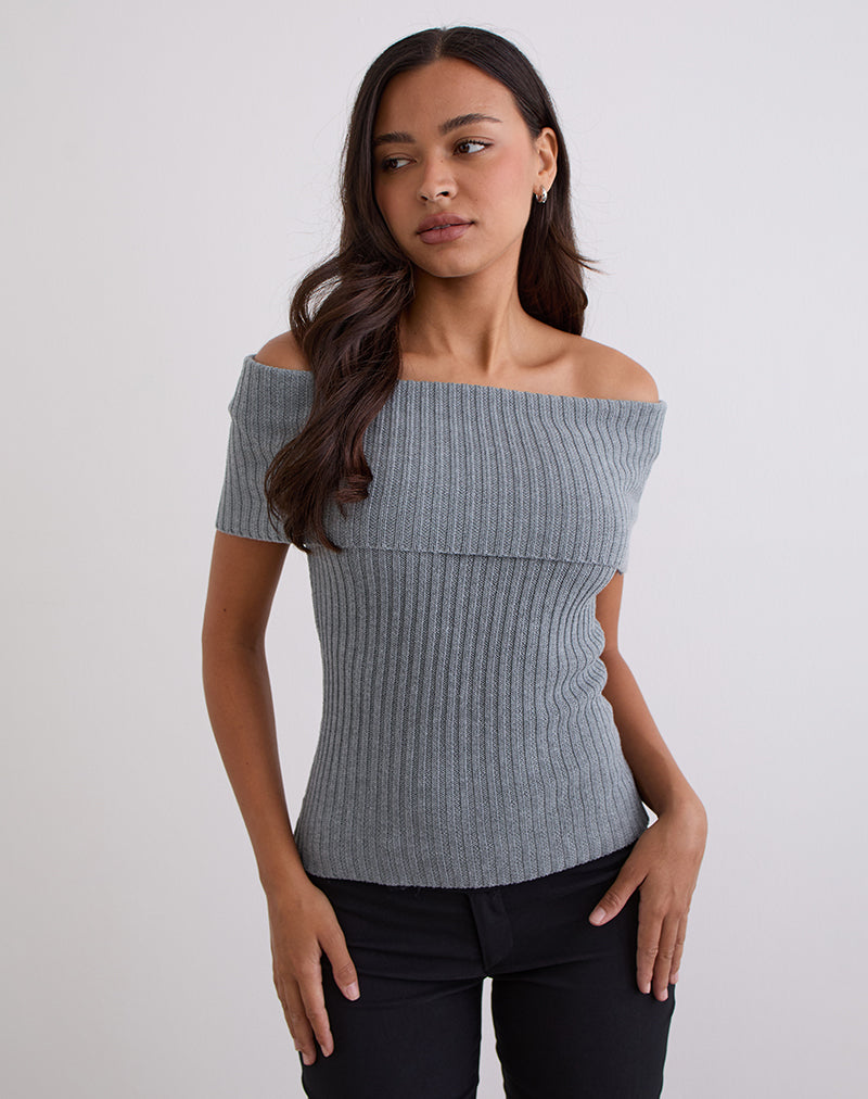 Top plegable Fahari en punto elástico gris