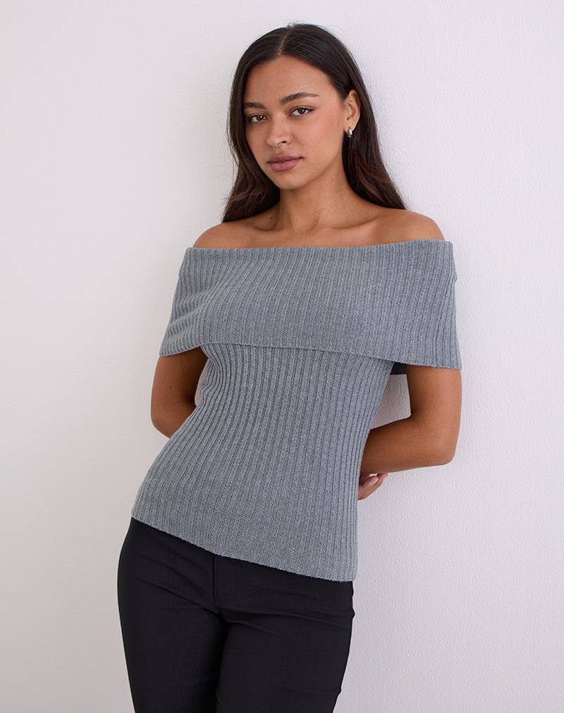 Top plegable Fahari en punto elástico gris