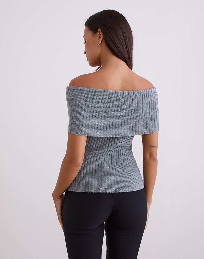 Imagen de Fahari Foldover Top en punto elástico Gris