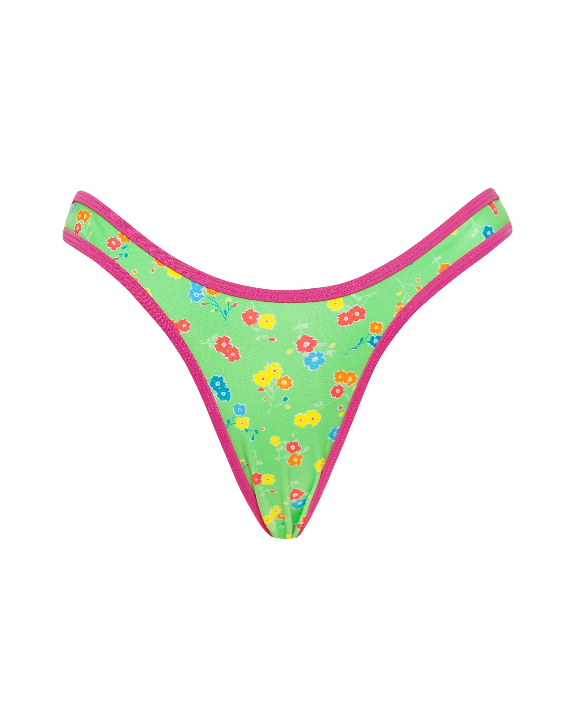Imagen de la braguita de bikini Farida en verde floral