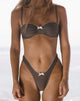 Imagen de Braguita de bikini Farida en color café con ribete picotado