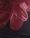  Negro con flor de acuarela burdeos