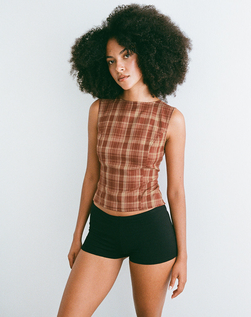 Imagen de Felia Tie Back Top in Red Check