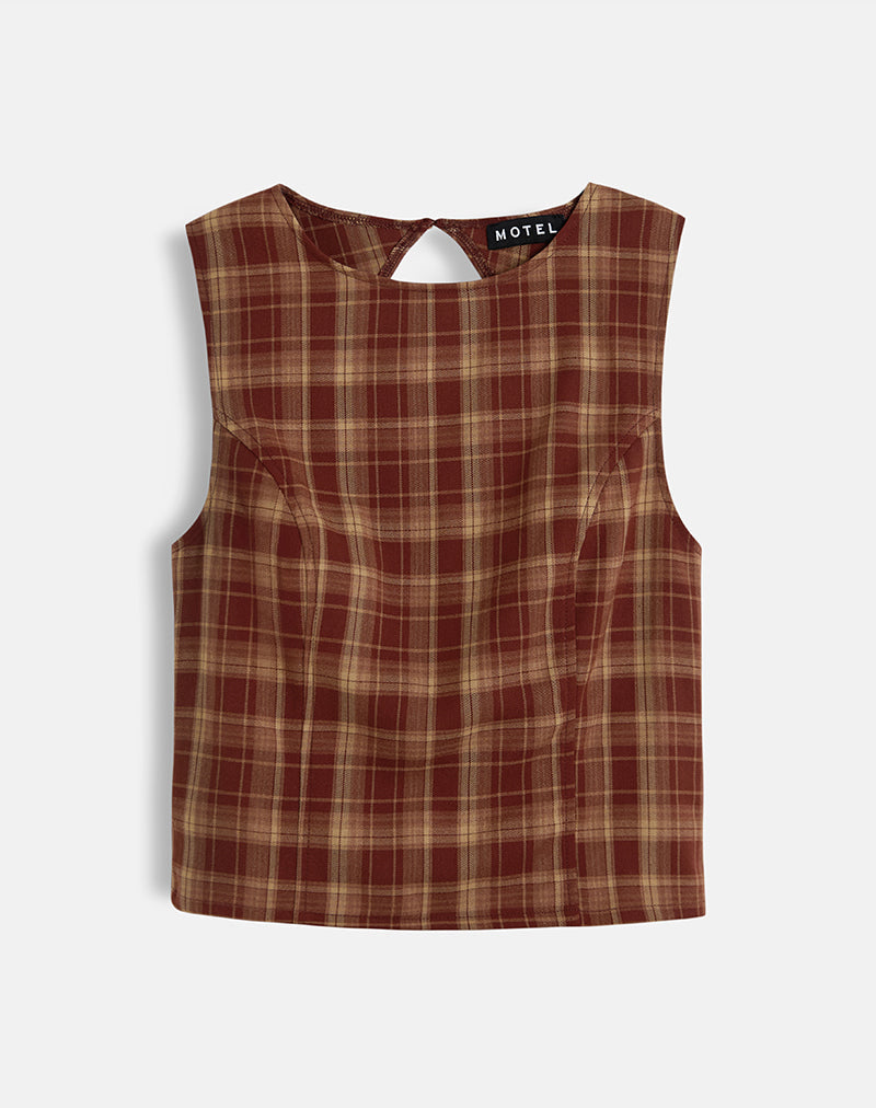Imagen de Felia Tie Back Top in Red Check