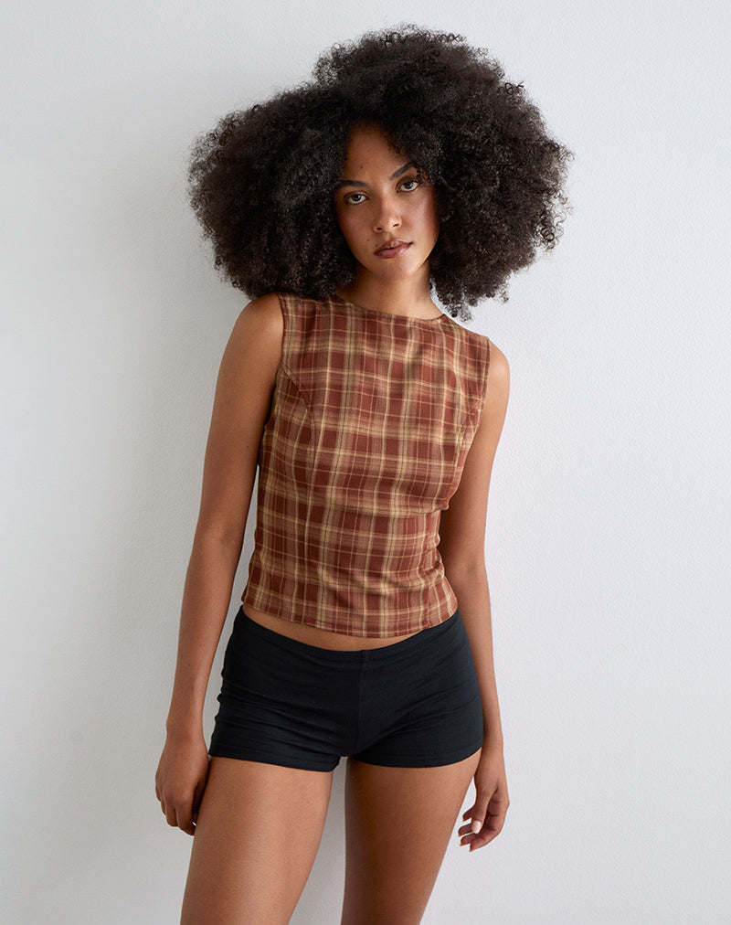 Imagen de Felia Tie Back Top in Red Check