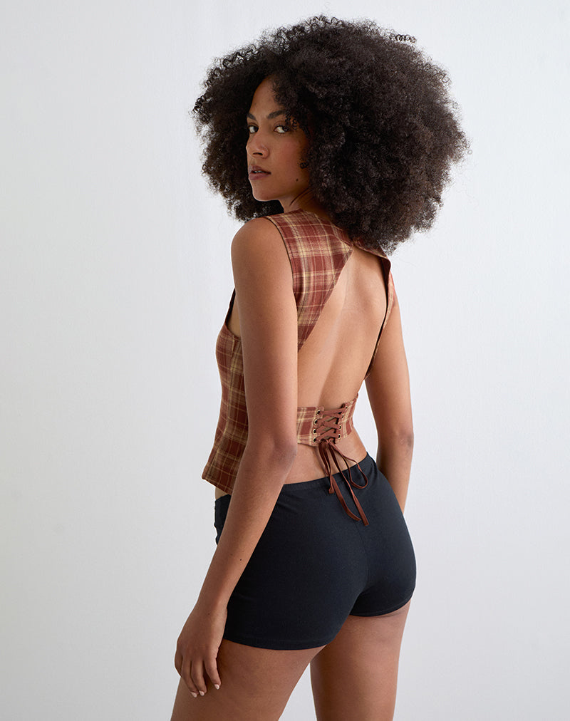 Imagen de Felia Tie Back Top in Red Check