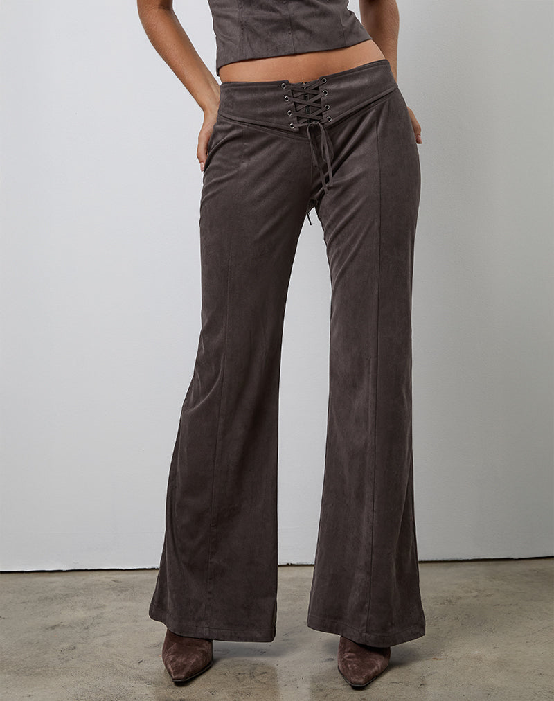 Imagen del pantalón Vallen de antelina oscura Castaño
