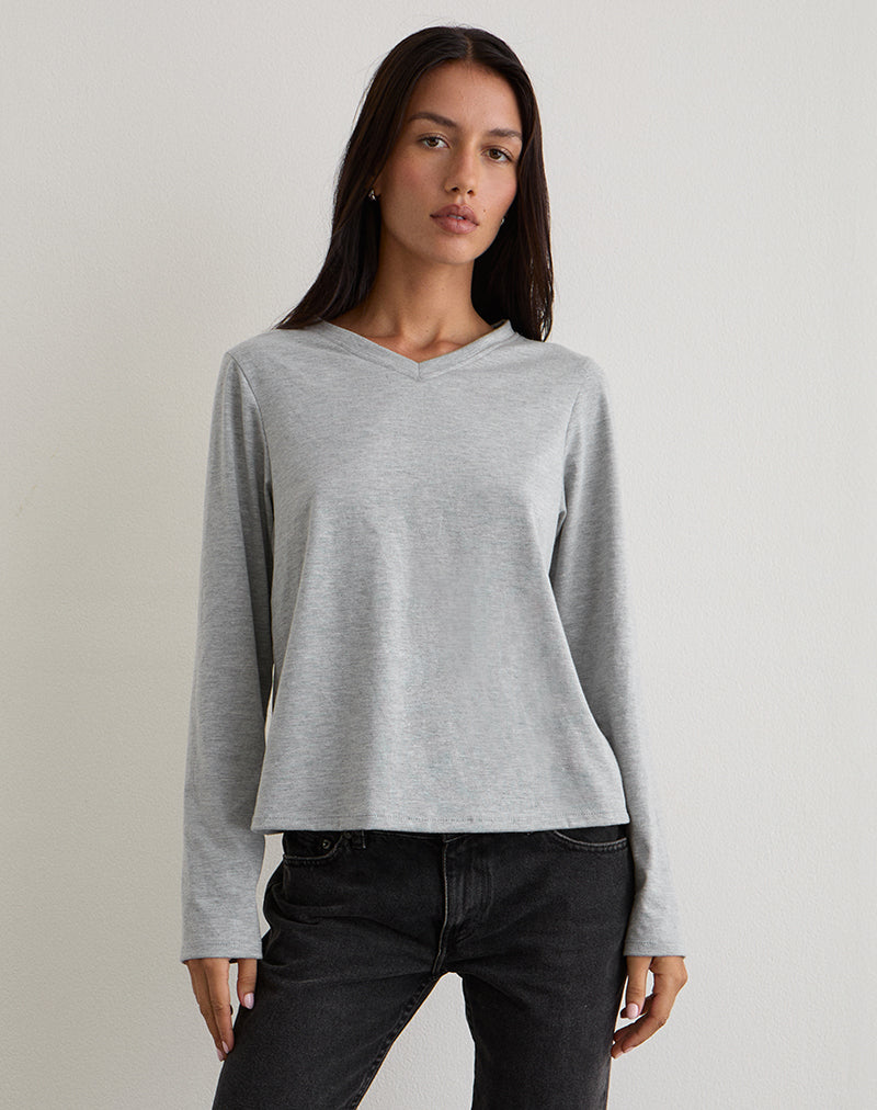 Imagen de Feman Top en Jersey Gris Marga