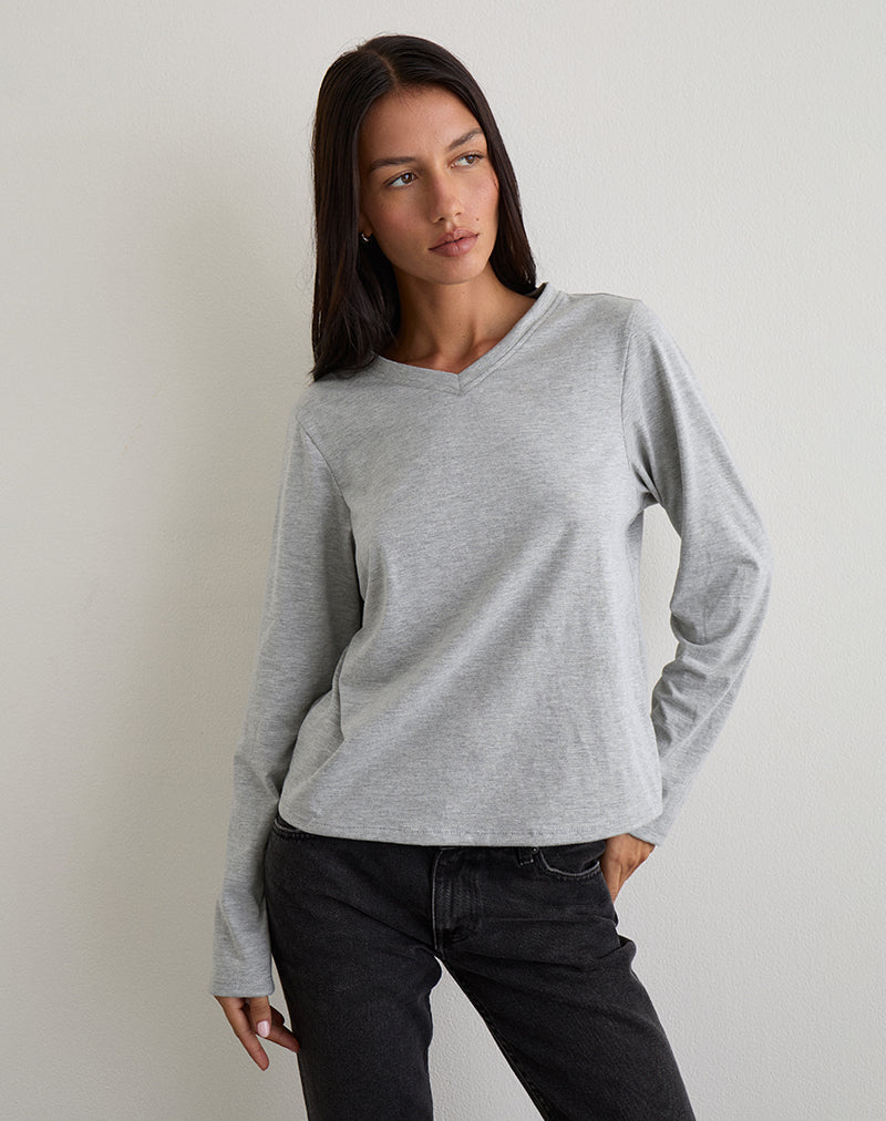 Imagen de Feman Top en Jersey Gris Marga
