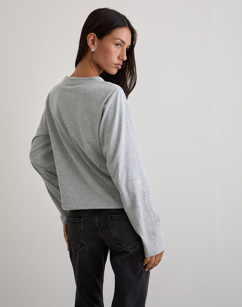 Imagen de Feman Top en Jersey Gris Marga