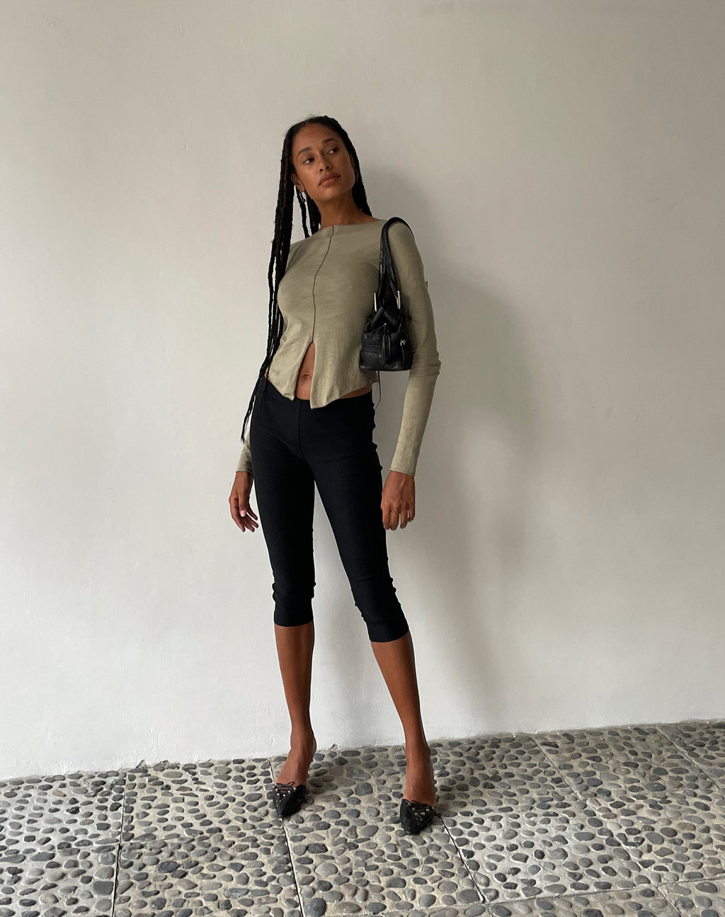 MOTEL X JACQUIE Fenrin Jersey de manga larga con mariposa en London Fog