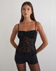 Imagen del top Fierza Cami en Pretty Petal Flock Black
