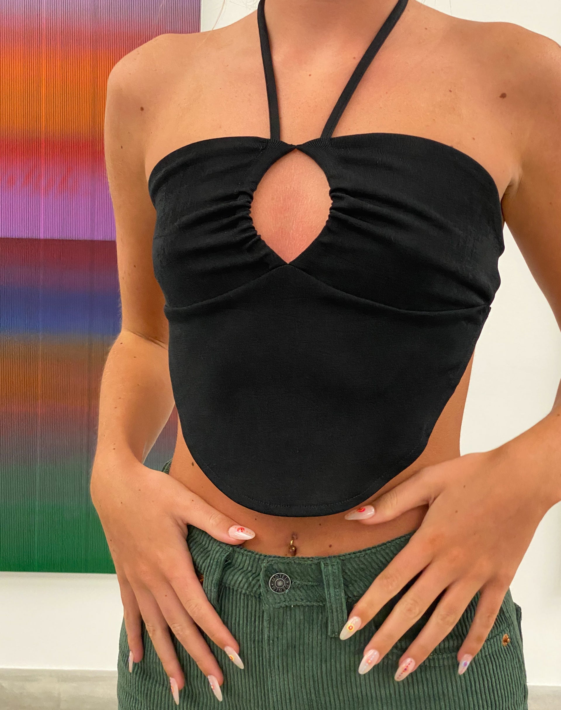 Imagen de MOTEL X OLIVIA NEILL Hanabi Top in Crepe Negro