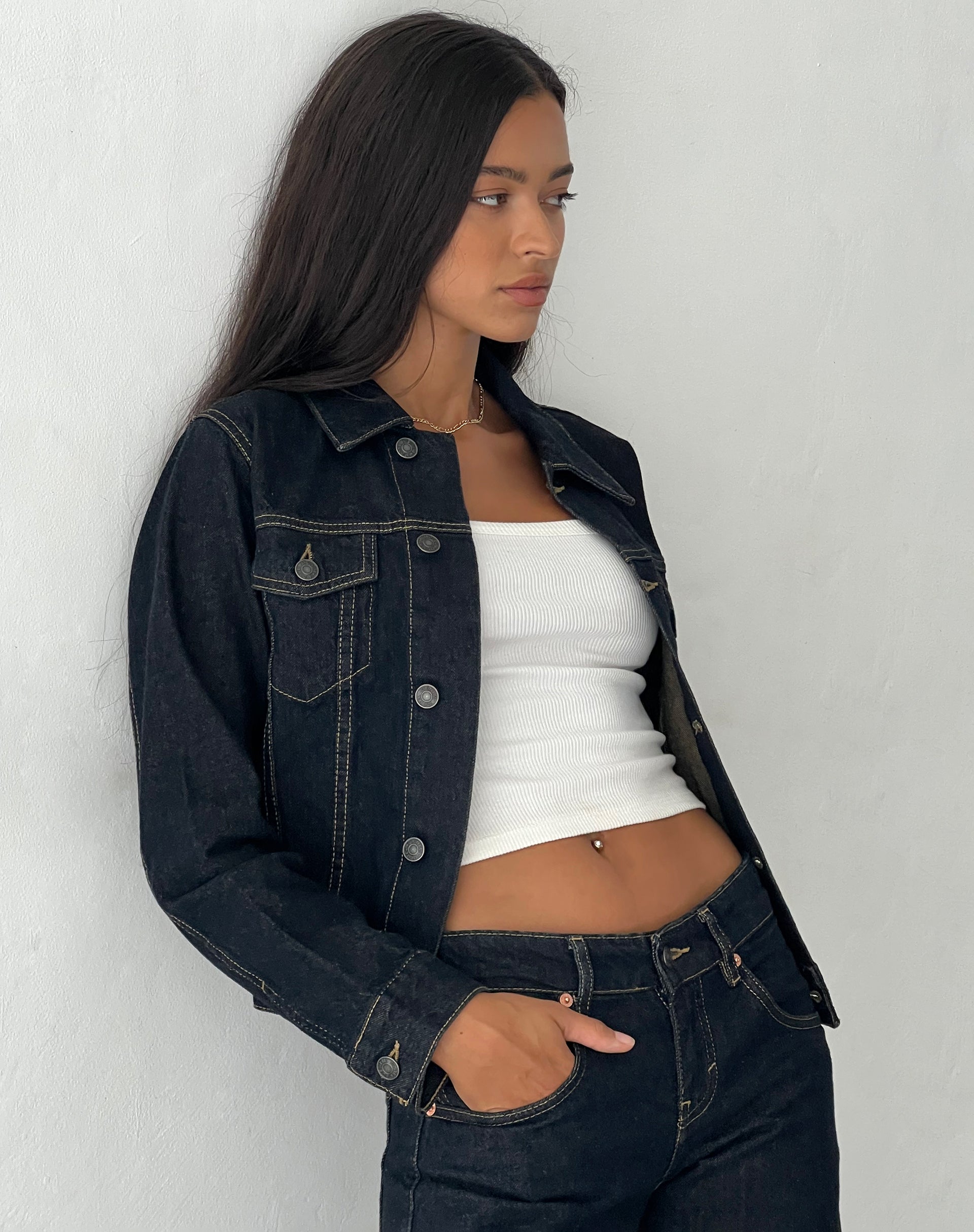 imagen de Fitted Denim Jacket in Indigo