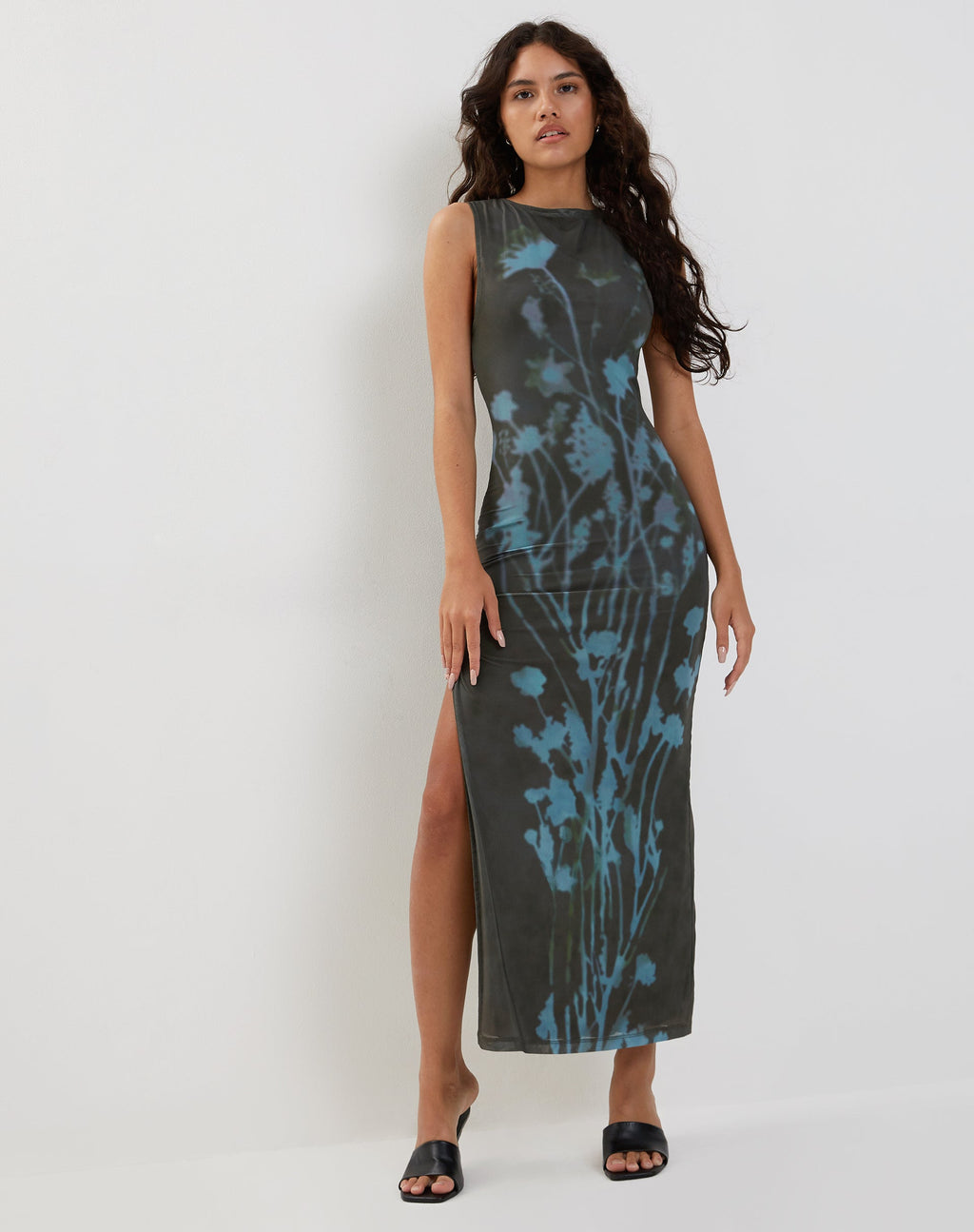 Vestido Flo Midi en malla Lumen Verde