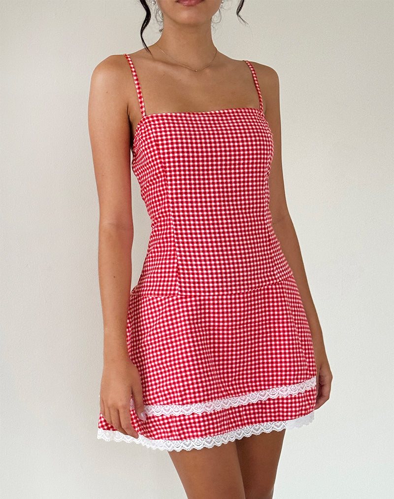Imagen de Flossie Mini Dress in Red Gingham